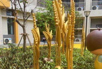 古銅色水稻雕塑廠 大型城市雕塑生產 商業街擺件