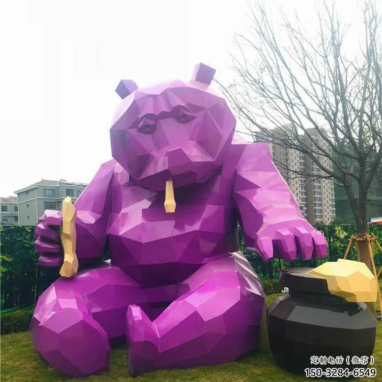 公園黑熊雕塑 酒店門(mén)口雕塑 彩繪擺件