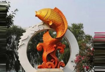 仿真不銹鋼鯉魚(yú)雕塑 店門(mén)口園林雕塑 動(dòng)物小品