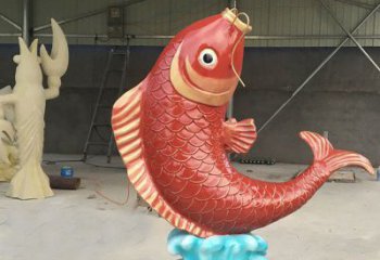 玻璃鋼公園鯉魚(yú)雕塑 酒店門(mén)口雕塑 彩繪擺件