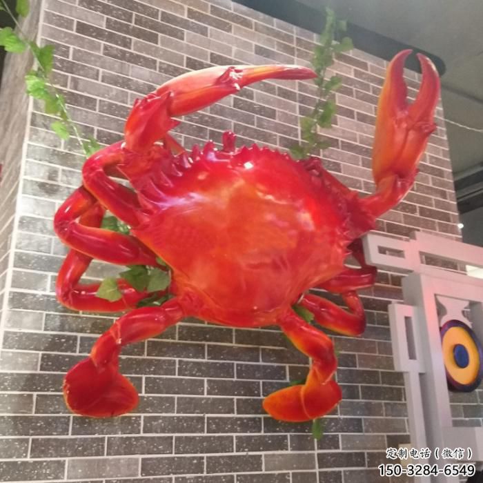 玻璃鋼創(chuàng)意螃蟹雕塑 步行街店門口雕塑 動物小品