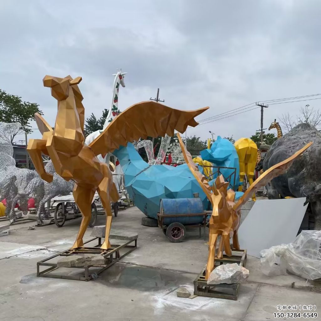 玻璃鋼飛馬雕塑廠家 酒店公園雕塑 風景區擺件
