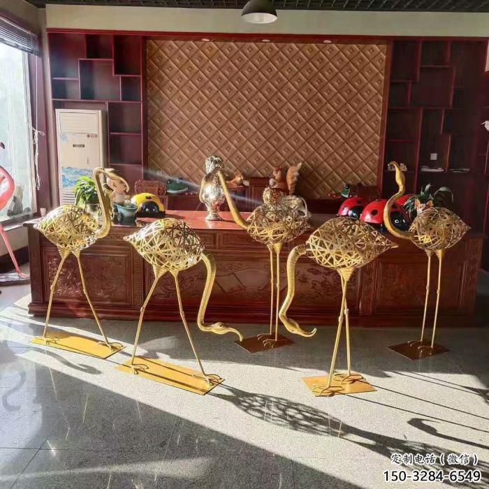 園林不銹鋼火烈鳥雕塑 城市廣場雕塑 步行街鏤空雕塑