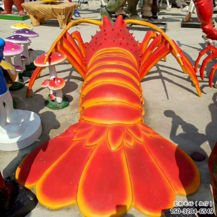 玻璃鋼創(chuàng)意龍蝦雕塑 步行街店門口雕塑 動(dòng)物小品