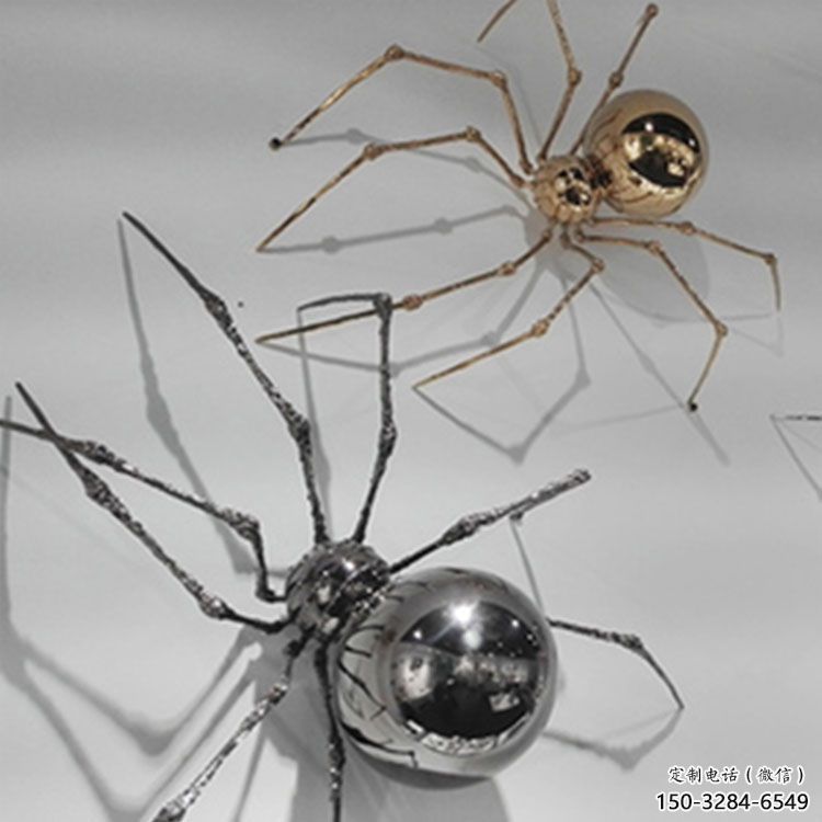 不銹鋼大型蜘蛛雕塑 門口創意雕塑 售樓處小品