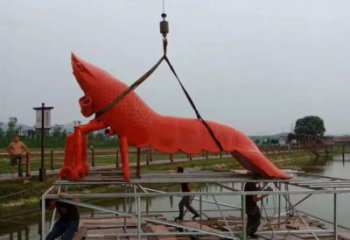 售樓處玻璃鋼龍蝦雕塑 仿真雕塑 海洋生物擺件