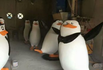 玻璃鋼仿古企鵝雕塑 庭院彩繪雕塑 田間小品