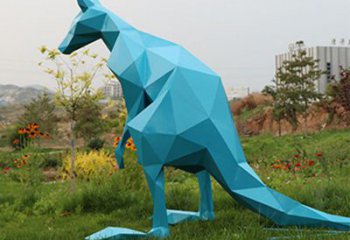廣場(chǎng)不銹鋼袋鼠雕塑 公園仿真雕塑 抽象擺件