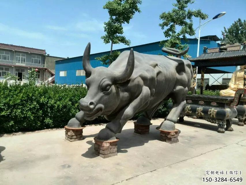 古銅色開荒牛銅雕塑 大型城市雕塑 商業街擺件