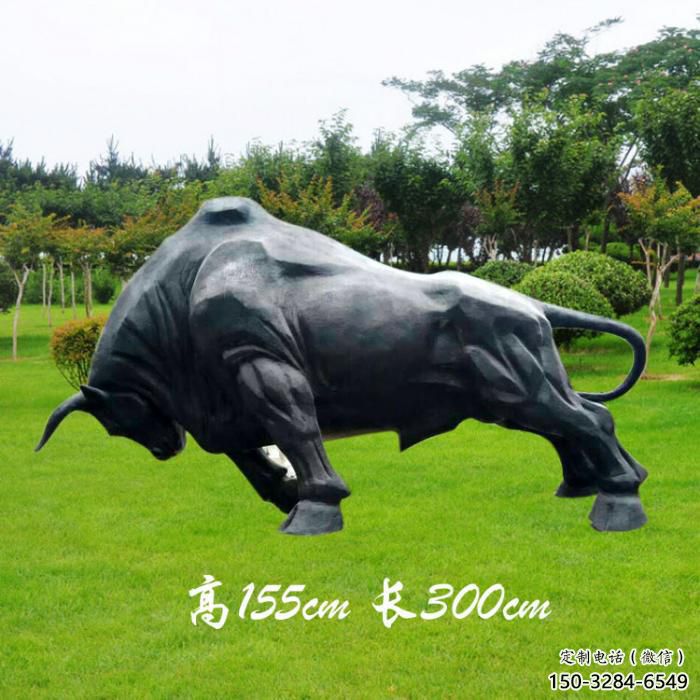 商業街玻璃鋼開荒牛雕塑廠 售樓處雕塑 動物擺件