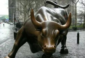 酒店開荒牛銅雕塑 庭院仿真雕塑 彩繪小品