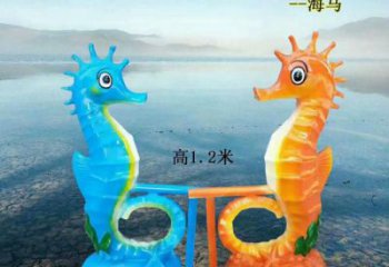 商場玻璃鋼海馬雕塑 仿真動物雕塑 店門口小品