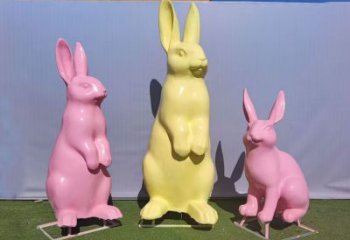 玻璃鋼兔子雕塑廠家 風(fēng)景區(qū)彩繪雕塑 抽象擺件