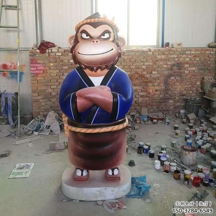 大型玻璃鋼猴子雕塑 步行街宣傳雕塑 仿真擺件