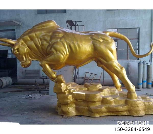 仿真開荒牛銅雕塑 店門口園林雕塑 動物小品