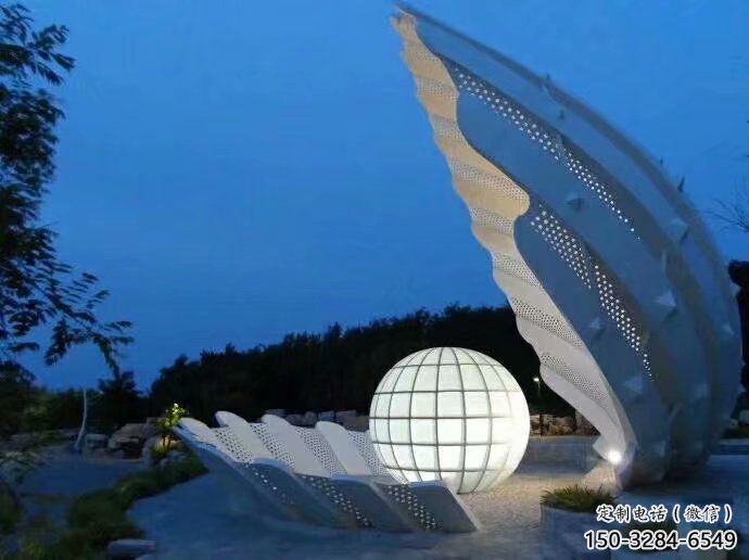風景區不銹鋼貝殼雕塑 售樓處廣場雕塑 仿古擺件