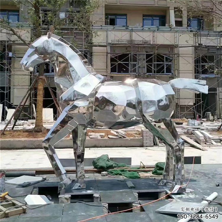 風景區不銹鋼駿馬雕塑 售樓處廣場雕塑 仿古擺件