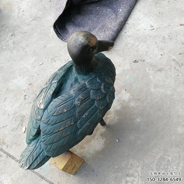 銅鴨子雕塑廠家，仿古工藝，公園廣場動物擺件 (5)