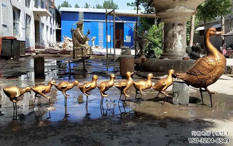 鴨子雕塑廠家，仿真動物， 公園廣場街頭擺件 (9)