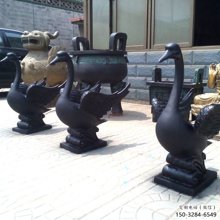 鴨子雕塑廠家，仿真動(dòng)物， 公園廣場(chǎng)街頭擺件 (16)