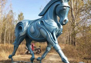 抽象不銹鋼駿馬雕塑 店門(mén)口彩繪雕塑 步行街?jǐn)[件