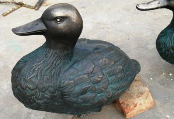銅鴨子雕塑廠家，仿古工藝，公園廣場動物擺件 (3)