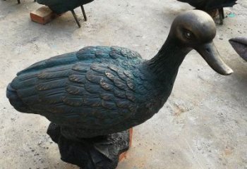 銅鴨子雕塑廠家，仿古工藝，公園廣場動物擺件 (4)