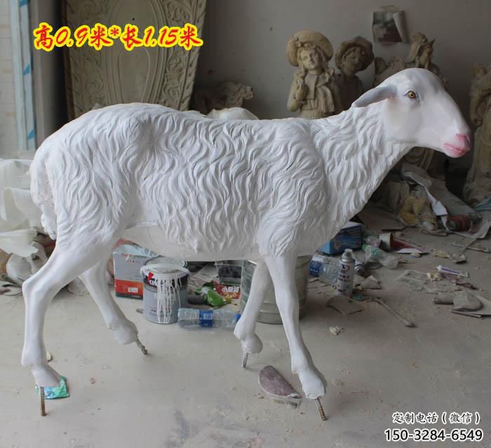 園林山羊雕塑廠家 田間彩繪雕塑 仿真擺件