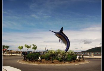 玻璃鋼劍魚雕塑，海洋生物雕塑，公園廣場大型雕塑