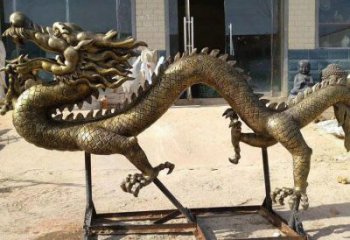 大型龍頭雕塑，黃銅材質，公園園林擺件