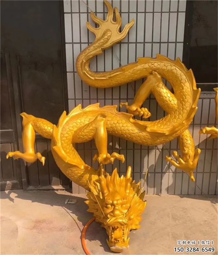 仿真龍頭雕塑，鑄銅動(dòng)物雕塑，房地產(chǎn)售樓處擺件