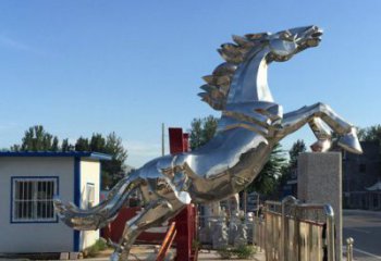 抽象奔馬雕塑，城市動物擺件，廣場小品