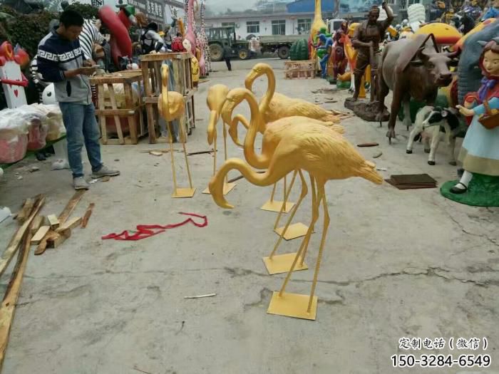 創(chuàng)意不銹鋼丹頂鶴雕塑 步行街店門口雕塑 影視劇小品