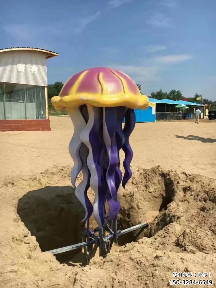 園林水母雕塑 田間彩繪雕塑 仿真擺件