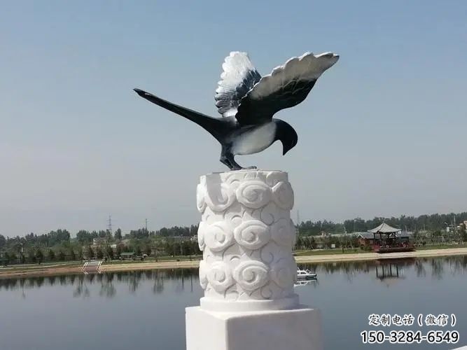 商業(yè)街玻璃鋼喜鵲雕塑 售樓處雕塑 動(dòng)物擺件