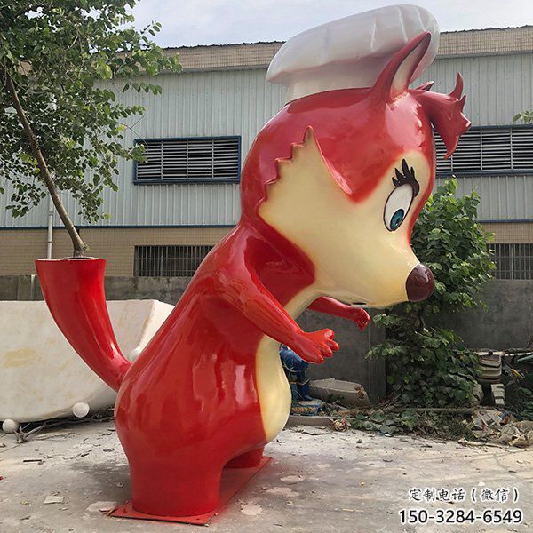 仿真狐貍雕塑 店門口園林雕塑 動物小品