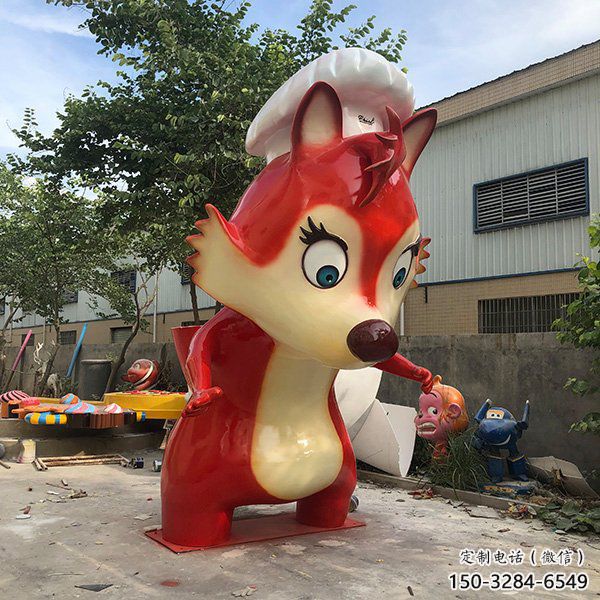 公園狐貍雕塑 酒店門口雕塑 彩繪擺件