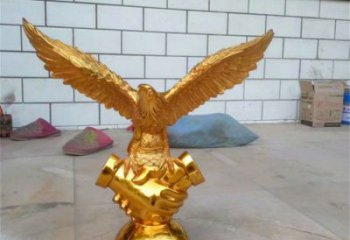 抽象老鷹銅雕塑 店門口彩繪雕塑 步行街擺件