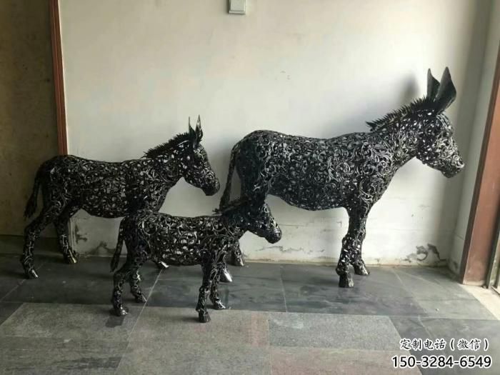 田間毛驢雕塑廠家 彩繪仿真雕塑 園林擺件