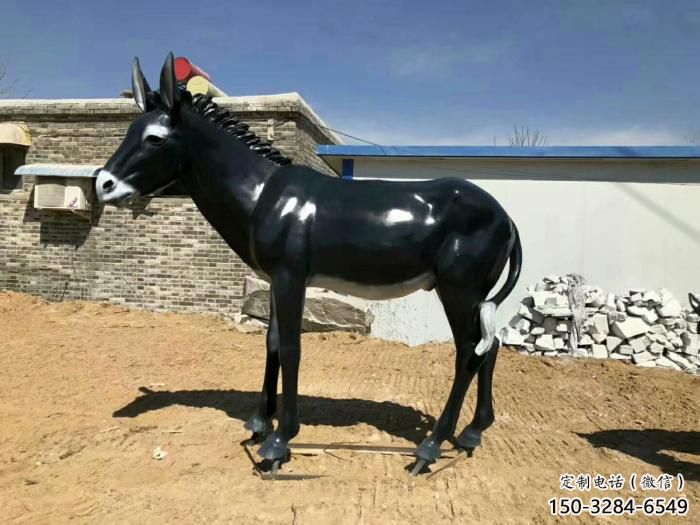 園林毛驢雕塑廠家 城市廣場(chǎng)雕塑 步行街?jǐn)[件