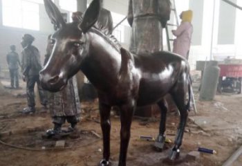 仿真鑄銅毛驢雕塑廠家 店門口園林雕塑 動(dòng)物小品