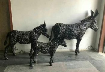 園林毛驢雕塑廠(chǎng)家 田間彩繪雕塑 仿真擺件