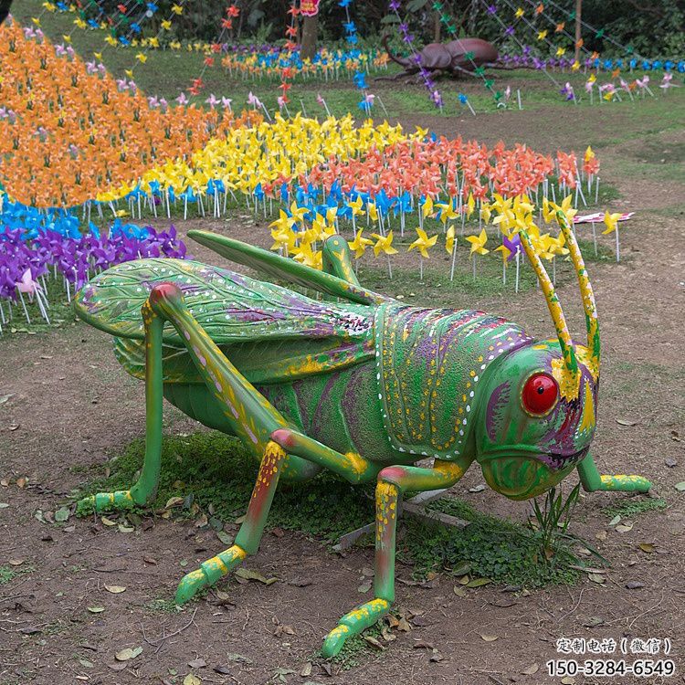 店門(mén)口蟈蟈雕塑廠(chǎng)家 創(chuàng)意景觀雕塑 仿真擺件