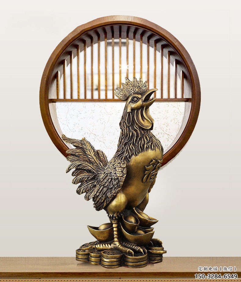 庭院小雞雕塑，現代小品，彩繪工藝