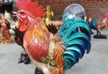 校園小雞雕塑，仿真主題，鍍金工藝