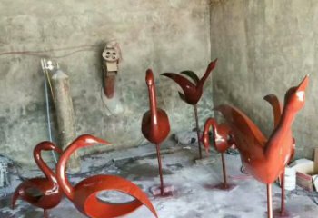 景區(qū)鳥類雕塑，噴水造型，剪影工藝