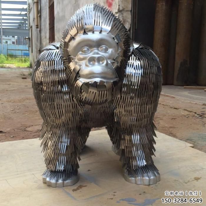 庭院猩猩雕塑，動(dòng)物主題，拉絲工藝