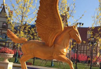 景區(qū)天馬雕塑，動(dòng)物主題，彩繪工藝