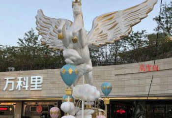 景區天馬雕塑，美陳小品，網格工藝
