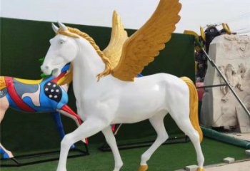 庭院天馬雕塑，動(dòng)物主題，噴漆工藝